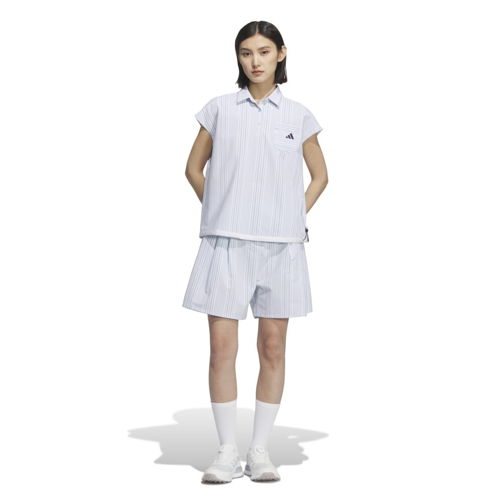 アディダス（adidas）（レディース）ゴルフウェア シアサッカー ショートパンツ KTI80-JF4576LBLU