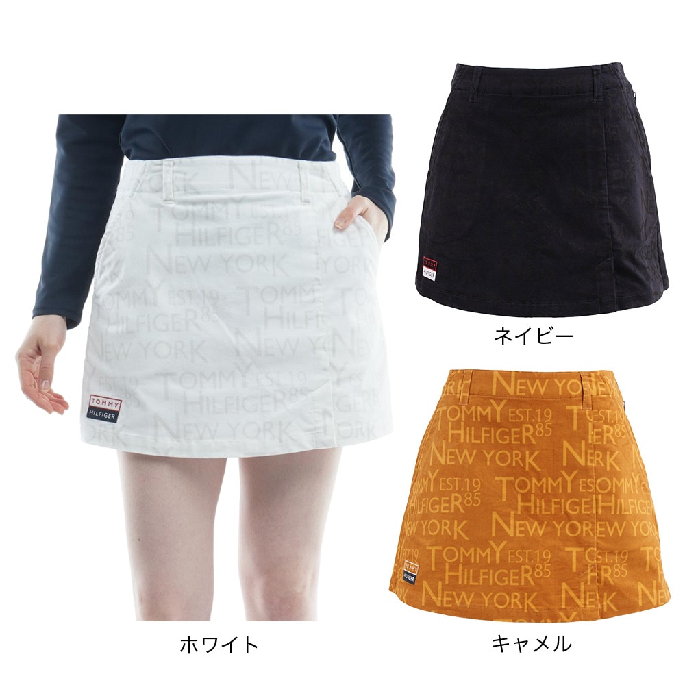 トミー ヒルフィガー ゴルフ（TOMMY HILFIGER GOLF）（レディース）ゴルフウェア ロゴプリント キュロット THLA278-WHT