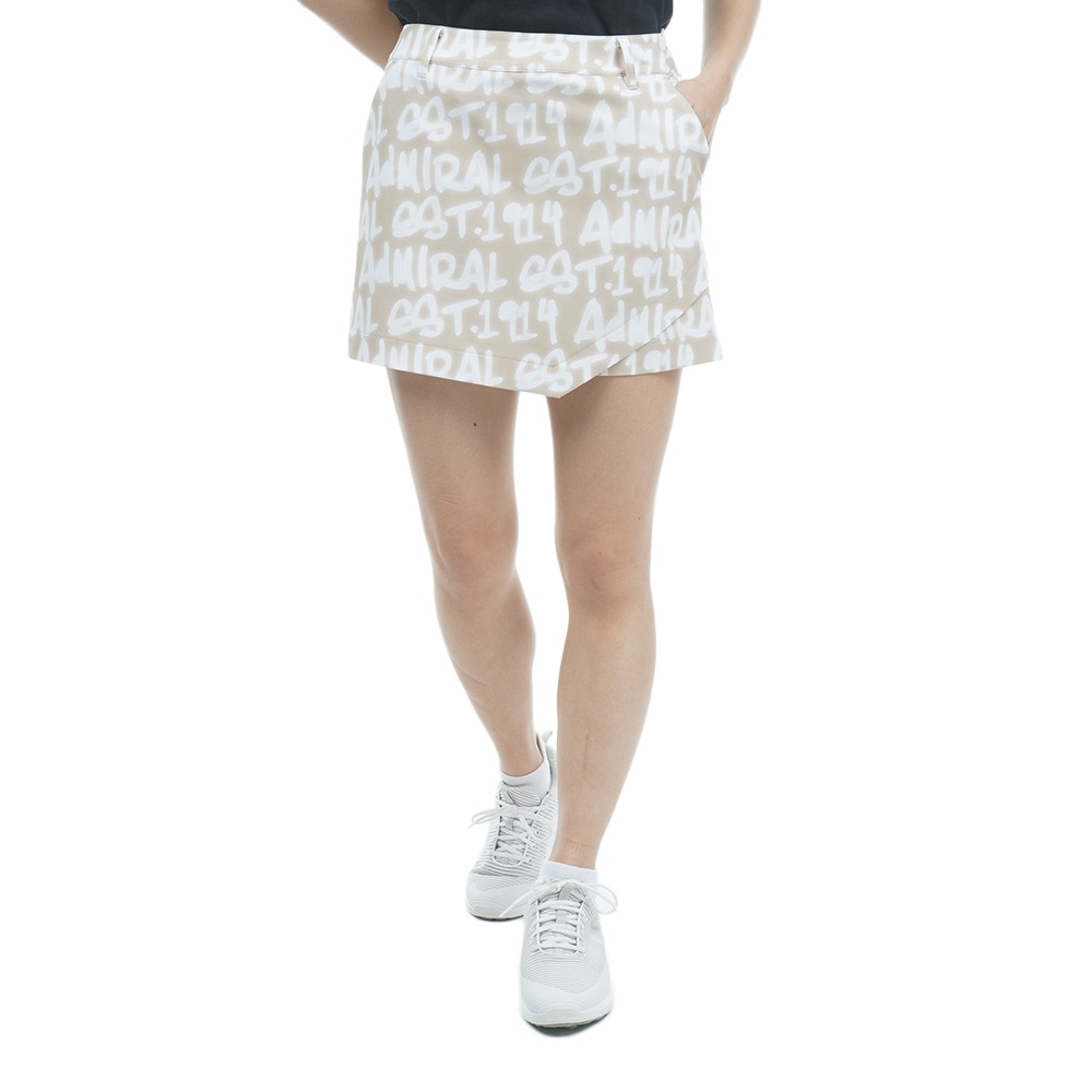 アドミラル ゴルフ（Admiral GOLF）（レディース）ゴルフウェア スプレーロゴプリント キュロットパンツ ADLA310-BEG