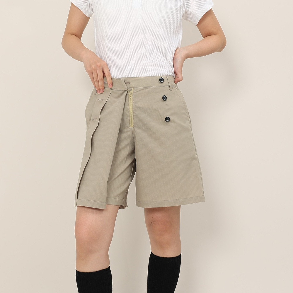 トミーアーマー（Tommy Armour）（レディース）ゴルフウェア 高通気メッシュラップキュロット TAMP25S060025 BEG
