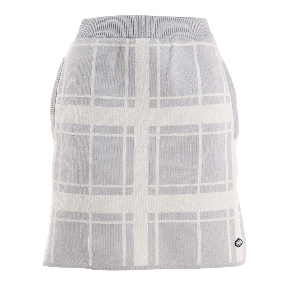 フィドラ（FIDRA）（レディース）ゴルフウェア 撥水 吸湿 発熱 ストレッチ 軽量 イージーケア Water-R チェック ニット スカート FD5LUP13 WHT★★★
