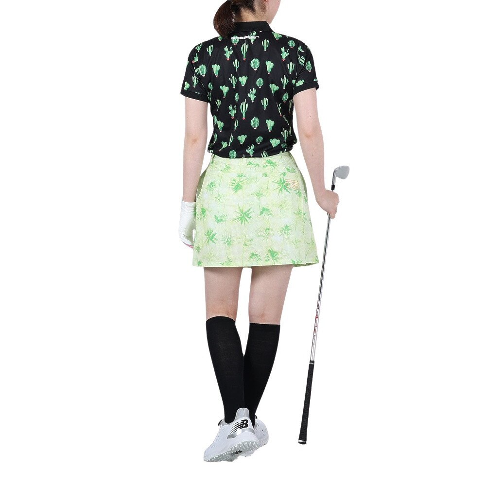 ROSASEN（レディース）ゴルフウェア インナーパンツ付き 吸汗 速乾 ドットエア―プリントスカート 045-76541-021