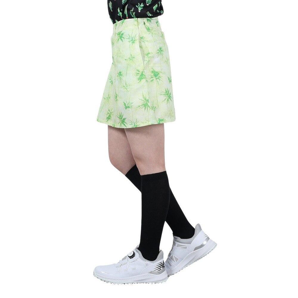 ROSASEN（レディース）ゴルフウェア インナーパンツ付き 吸汗 速乾 ドットエア―プリントスカート 045-76541-021