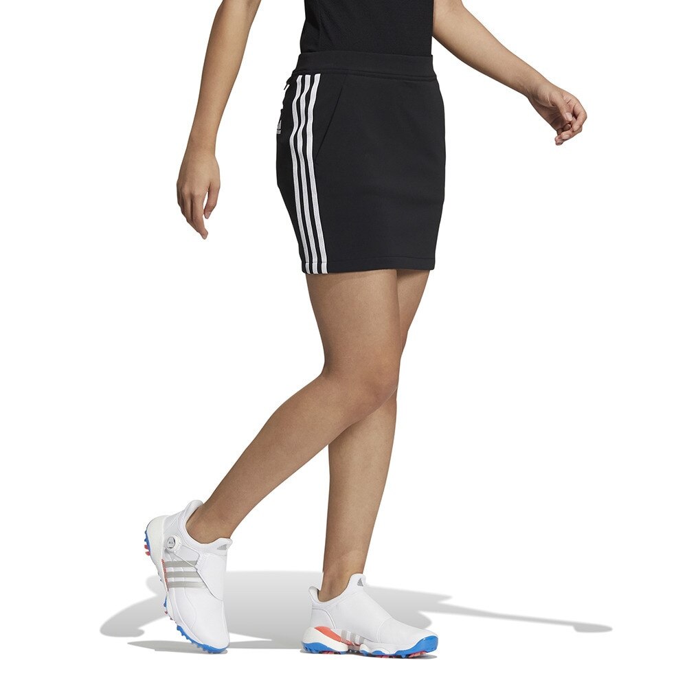 アディダス（adidas）（レディース）ゴルフウェア インナーパンツ一体型 スリーストライプス ストレッチスカート W6557-HA0204BK  ゴルフ用品はヴィクトリアゴルフ