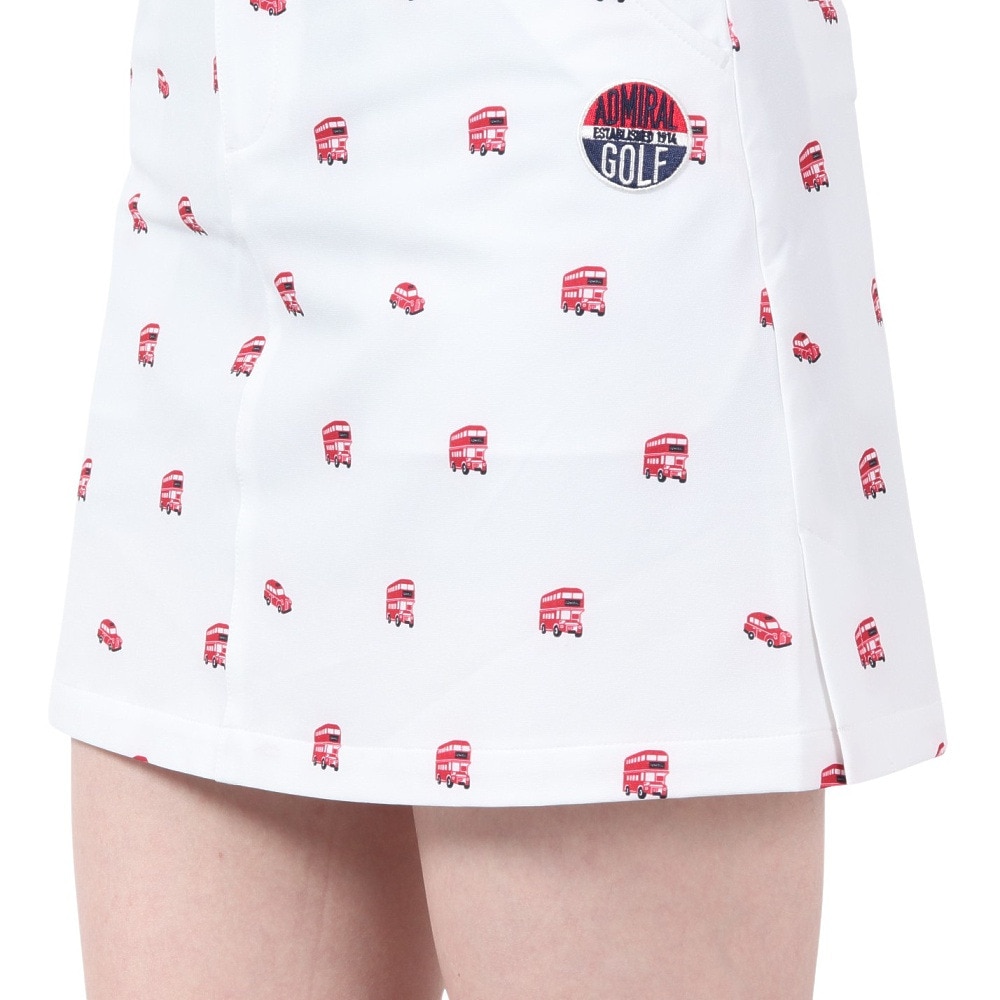 アドミラル ゴルフ（Admiral GOLF）（レディース）ゴルフウェア インナーパンツ付き 吸汗 速乾 プリント スカート ADLA225-WHT★★★