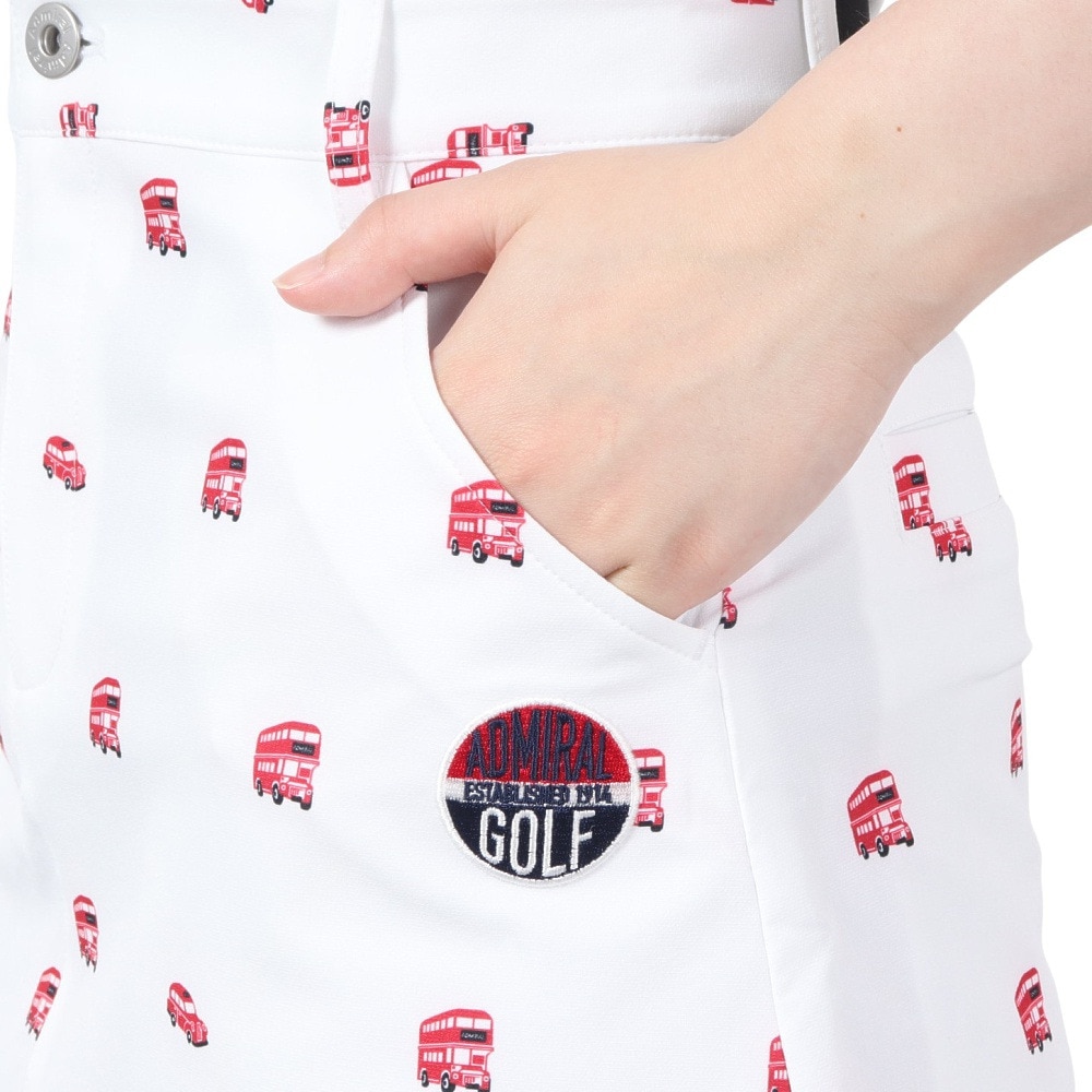 アドミラル ゴルフ（Admiral GOLF）（レディース）ゴルフウェア インナーパンツ付き 吸汗 速乾 プリント スカート ADLA225-WHT★★★