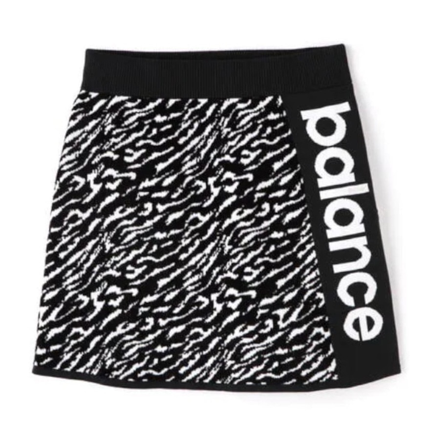 ニューバランス（new balance）（レディース）ゴルフウェア ニット スカート 軽量 ストレッチ ジャガード KNIT SKIRT 0122234513-011