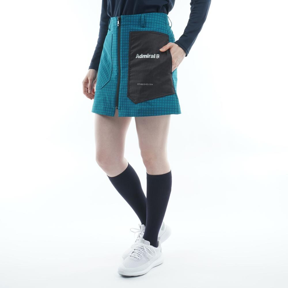アドミラル ゴルフ（Admiral GOLF）（レディース）ゴルフウェア ウィンドペーンフロントジップスカート ADLA292-BGRN