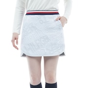 トミーヒルフィガー（TOMMY HILFIGER）（レディース）ゴルフウェア ロゴジャガードスウェットスカート THLA265-WHT