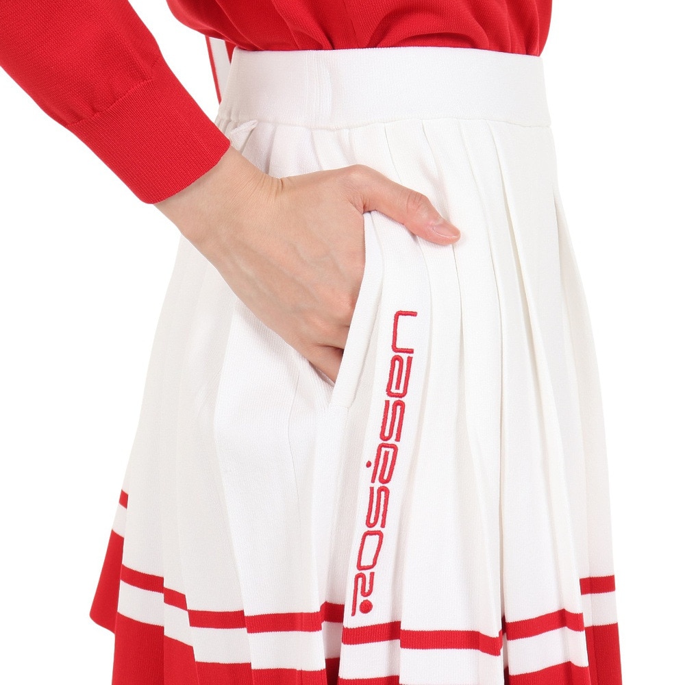 ROSASEN（レディース）ゴルフウェア A-Line バイカラー プリーツスカート 048-79942-063