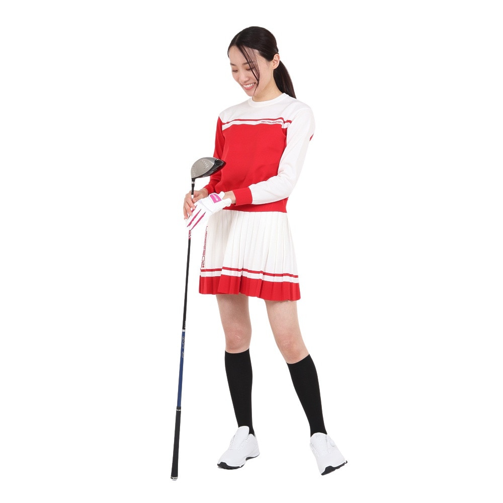 ROSASEN（レディース）ゴルフウェア A-Line バイカラー プリーツスカート 048-79942-063