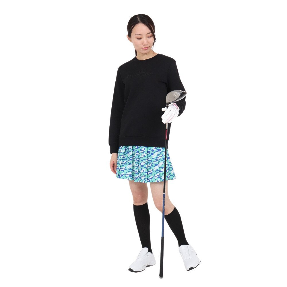 J.LINDEBERG（レディース）ゴルフウェア インナーパンツ付き 速乾 Adina シーズンプリントプリーツスカート 072-79848-023