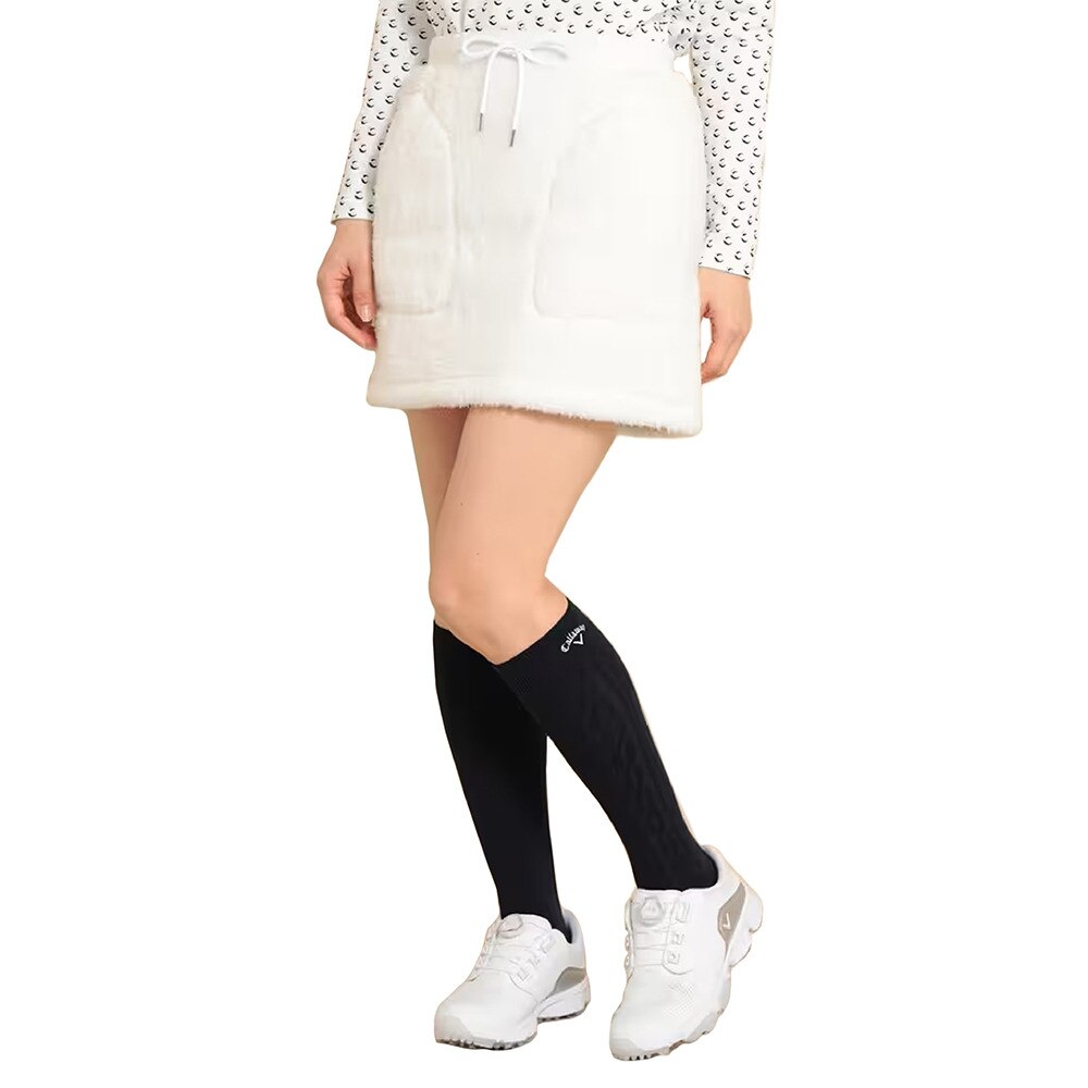 キャロウェイ(CALLAWAY)(レディース)ゴルフウェア ボアスカート C23228210-1030 ★美品★Callawayレディースゴルフスコート、サイズL。(刺繍 ロゴ)。