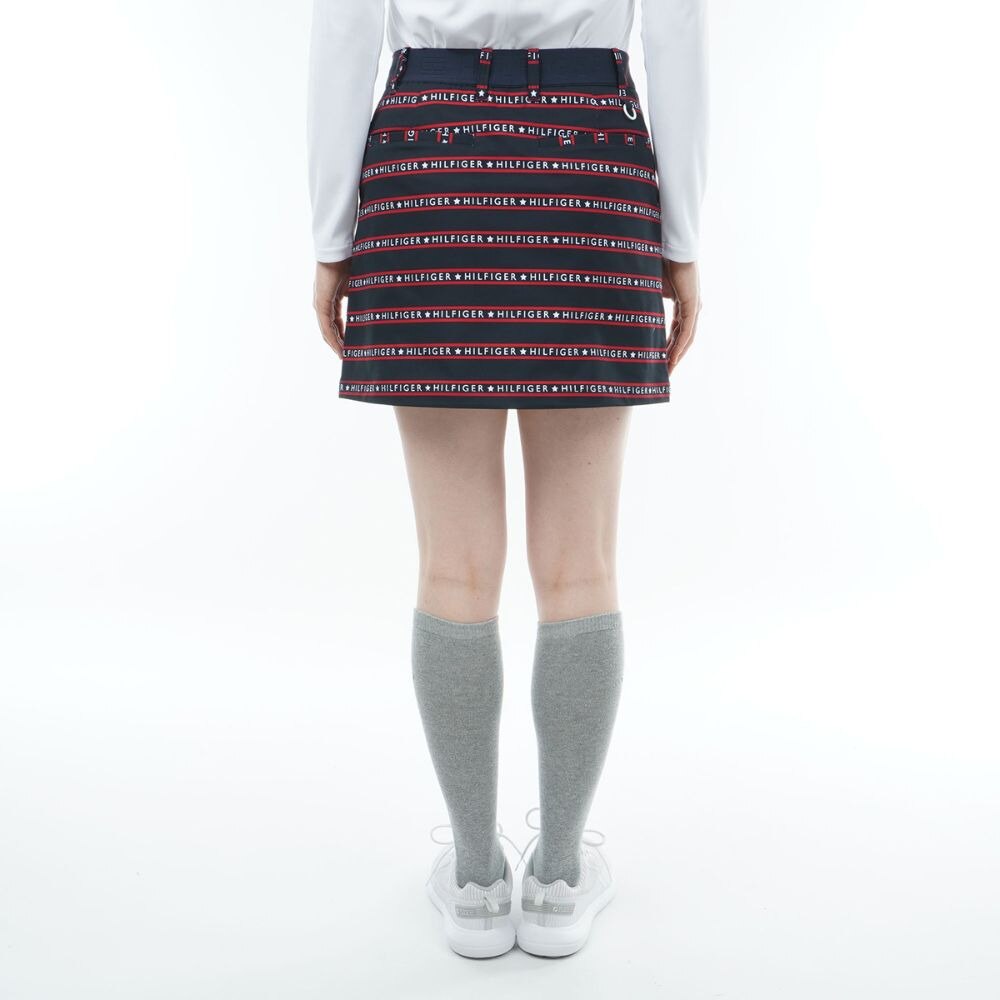 トミーヒルフィガー(TOMMY HILFIGER)(レディース)ロゴストライプ スカート THLA353-NVY