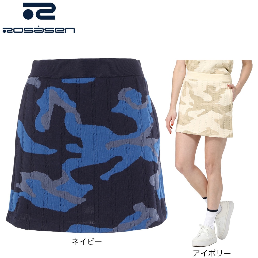 ROSASEN（レディース）ゴルフウェア カモフラジャガードケーブルエコニットスカート 045-71241-006