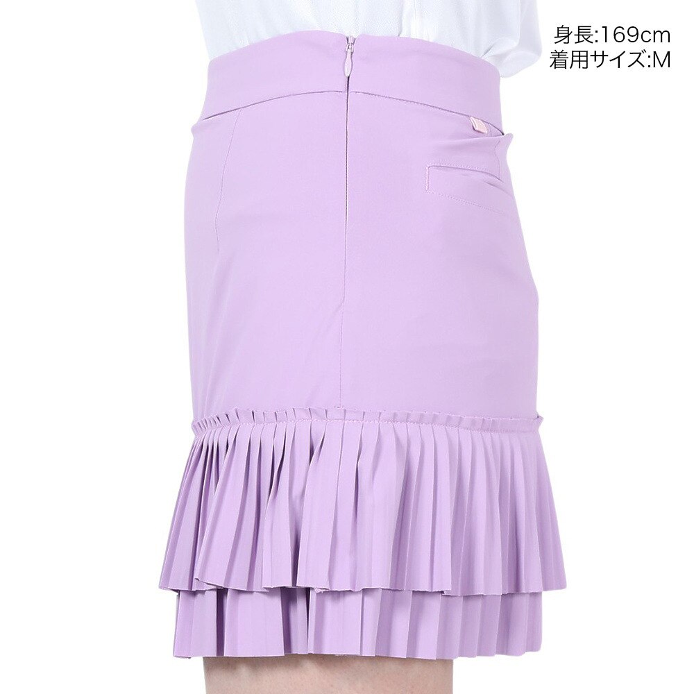 ROSASEN（レディース）ゴルフウェア インナーパンツ付き A-Line デザインプリーツスカート 048-71443-081