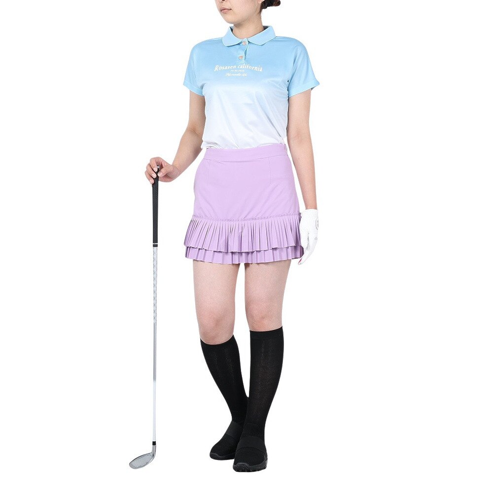 ROSASEN（レディース）ゴルフウェア インナーパンツ付き A-Line デザインプリーツスカート 048-71443-081