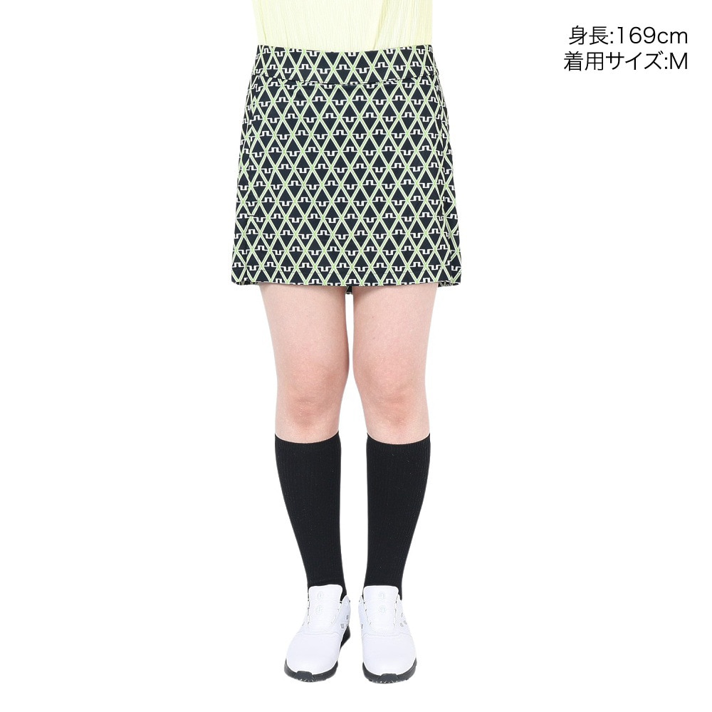 J.LINDEBERG（レディース）ゴルフウェア 吸水速乾 インナーパンツ付き Amelie Mid Print スカート 072-71475-098
