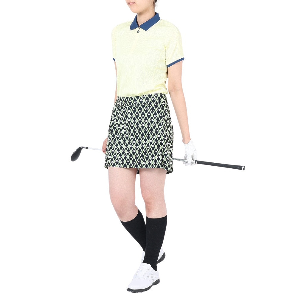 J.LINDEBERG（レディース）ゴルフウェア 吸水速乾 インナーパンツ付 Amelie Mid Print スカート 072-71475-098