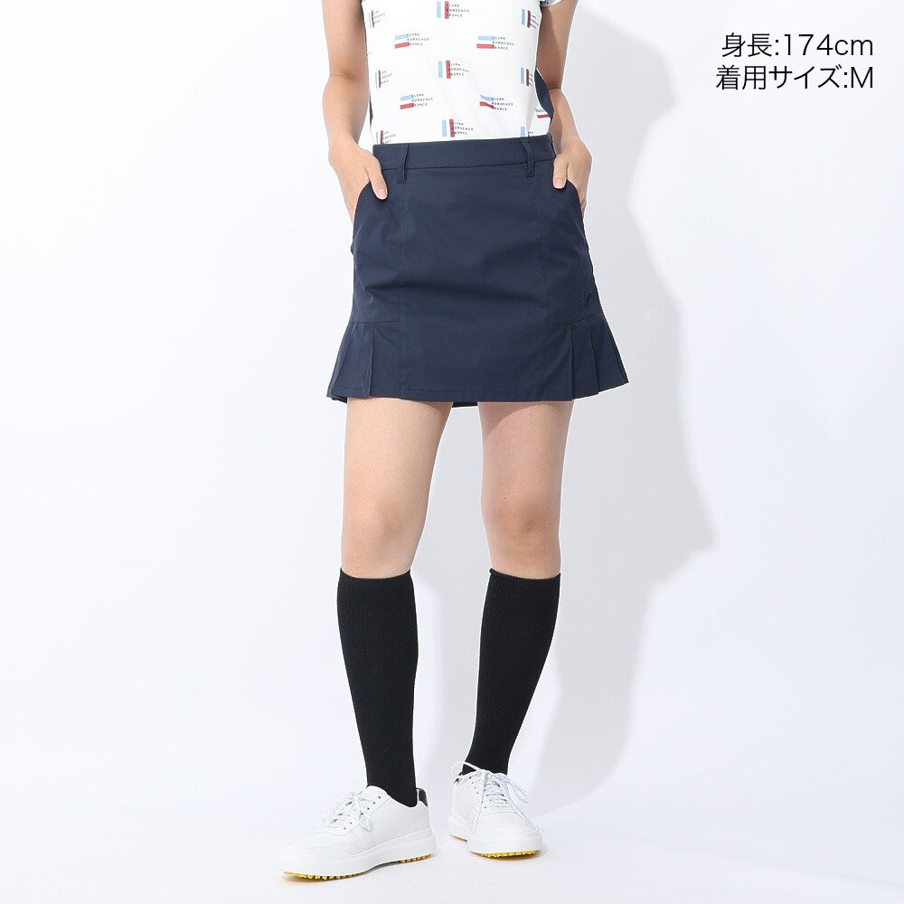 クランク（CLUNK）（レディース）ゴルフウェア 撥水 インナーパンツ付き サイドプリーツスカート CL5RUP11 NVY
