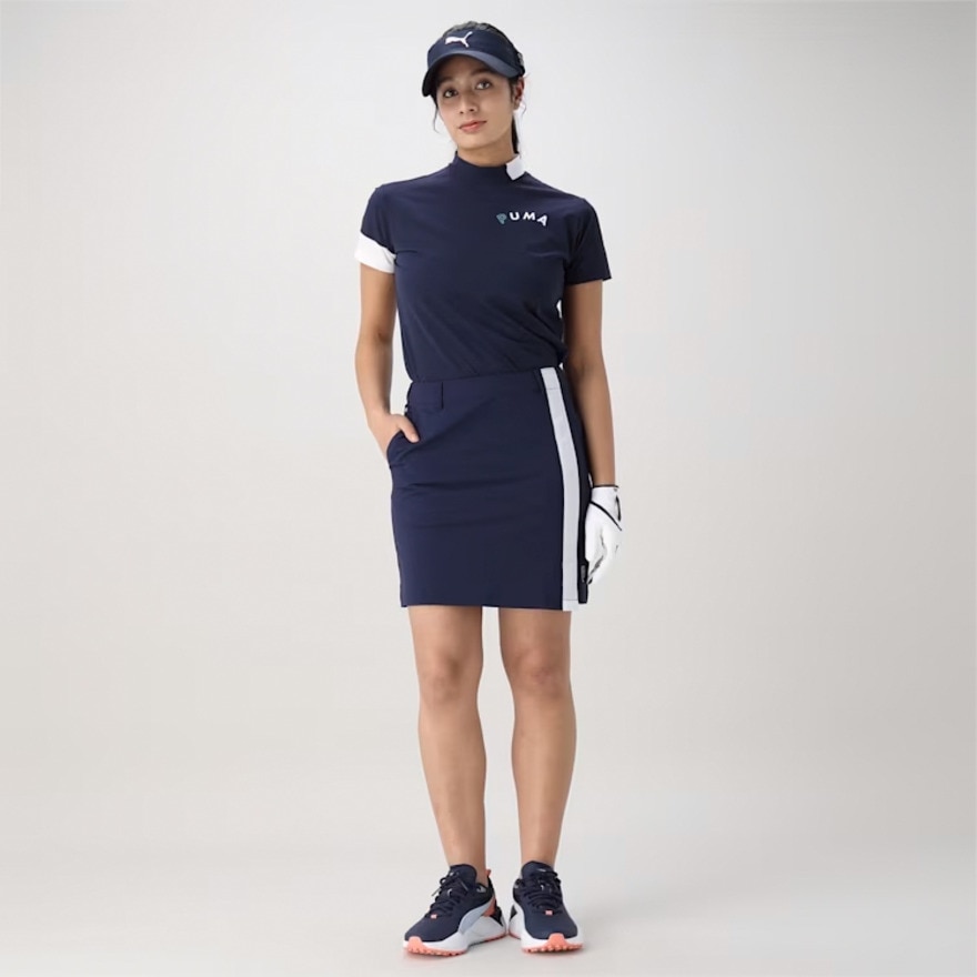 プーマ（PUMA）（レディース）ゴルフウェア 接触冷感 4WAYストレッチ テープライン タイトスカート 627722-01