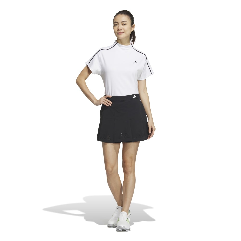 アディダス（adidas）（レディース）ゴルフウェア インナーパンツ付き 吸汗速乾 BOSロゴパンチングフレアスカート IKJ57-IN6592BK