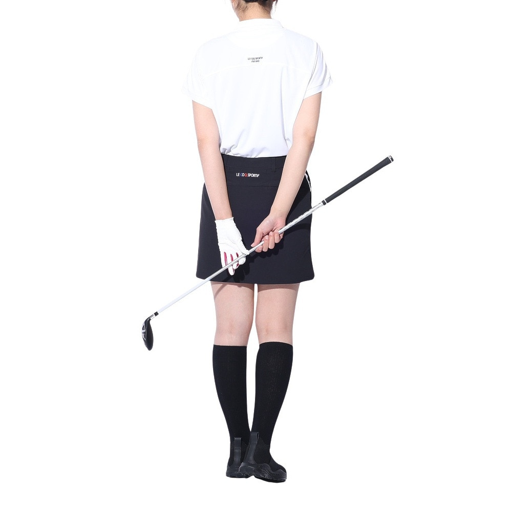 ルコックスポルティフ（lecoqsportif）（レディース）ゴルフウェア インナーパンツ付き 吸汗速乾 裾ロゴスポーティスカート QGWXJE03 BK00