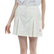 (レディース)ゴルフウェア バックディンプル タックスカート ADLA428-WHT