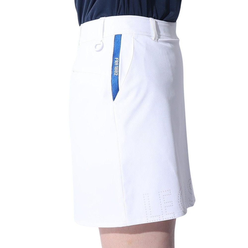 ルコックスポルティフ（lecoqsportif）（レディース）ゴルフウェア インナーパンツ付き 吸汗速乾 裾ロゴスポーティスカート QGWXJE03 WH00