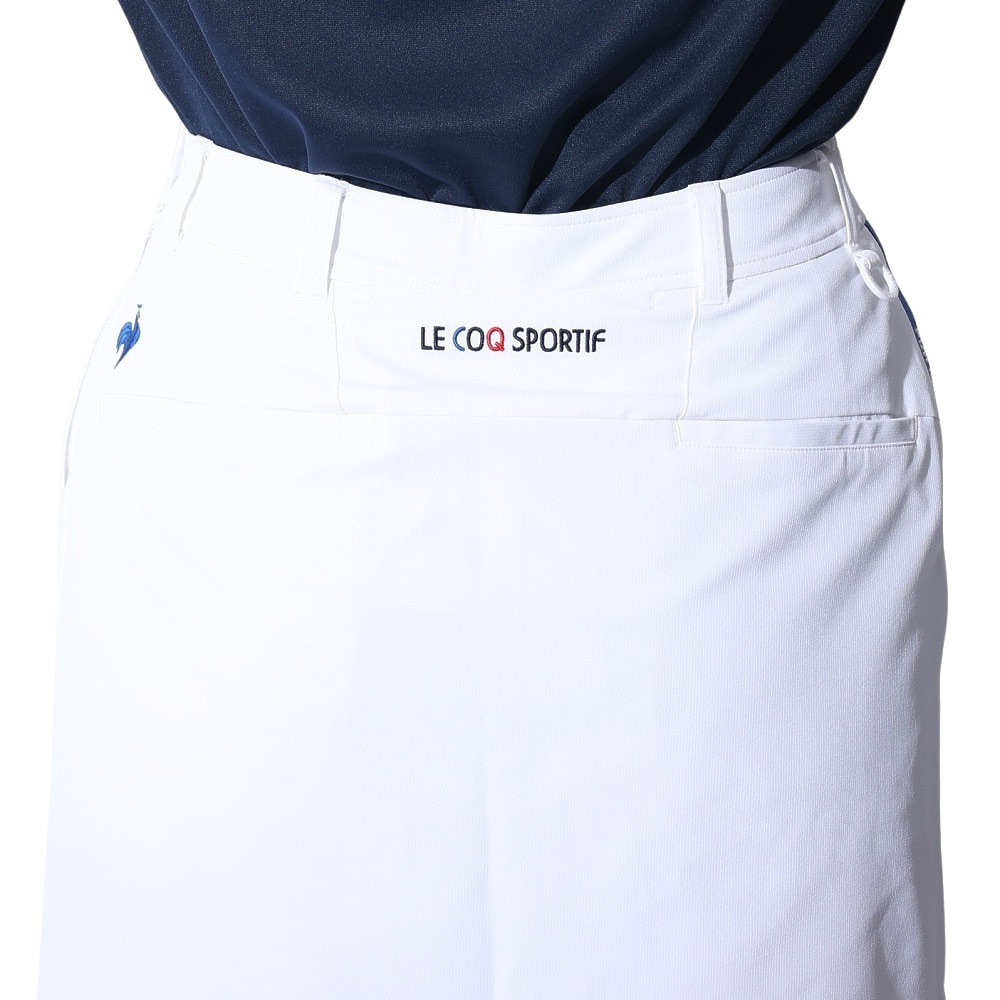 ルコックスポルティフ（lecoqsportif）（レディース）ゴルフウェア インナーパンツ付き 吸汗速乾 裾ロゴスポーティスカート QGWXJE03 WH00