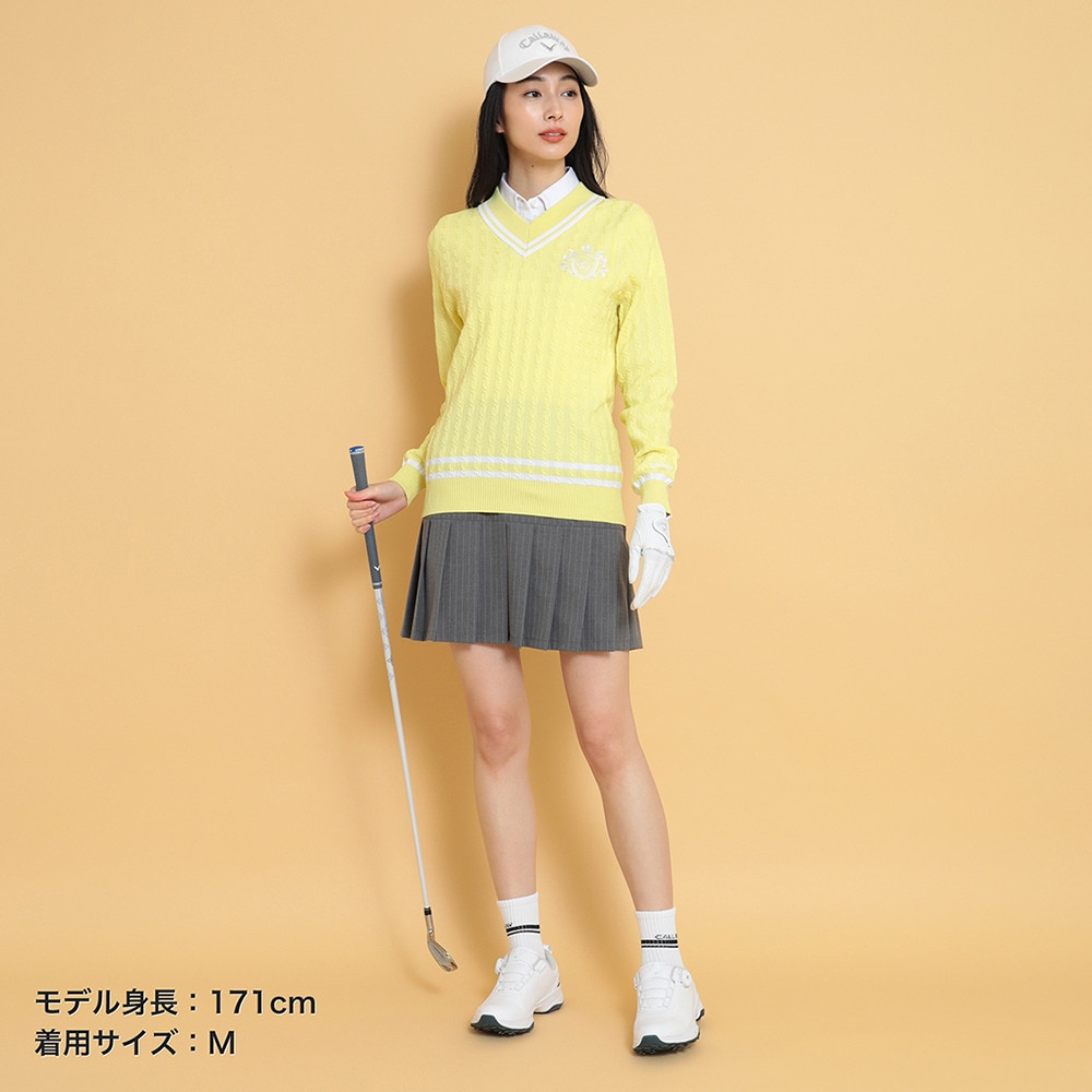 キャロウェイ（CALLAWAY）（レディース）ゴルフウェア ピンストライプ プリーツスカート C25128204-1020