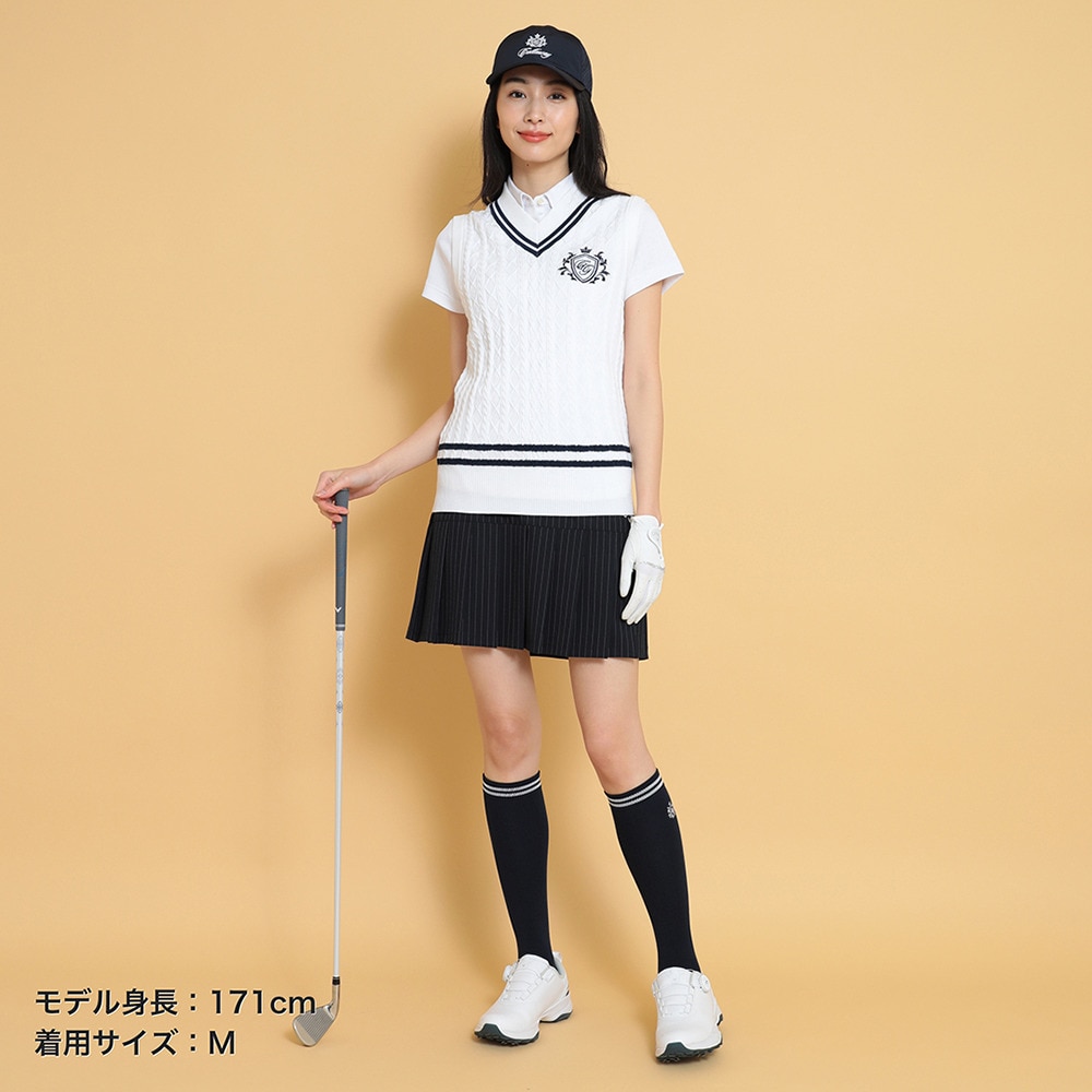 キャロウェイ（CALLAWAY）（レディース）ゴルフウェア ピンストライプ プリーツスカート C25128204-1120