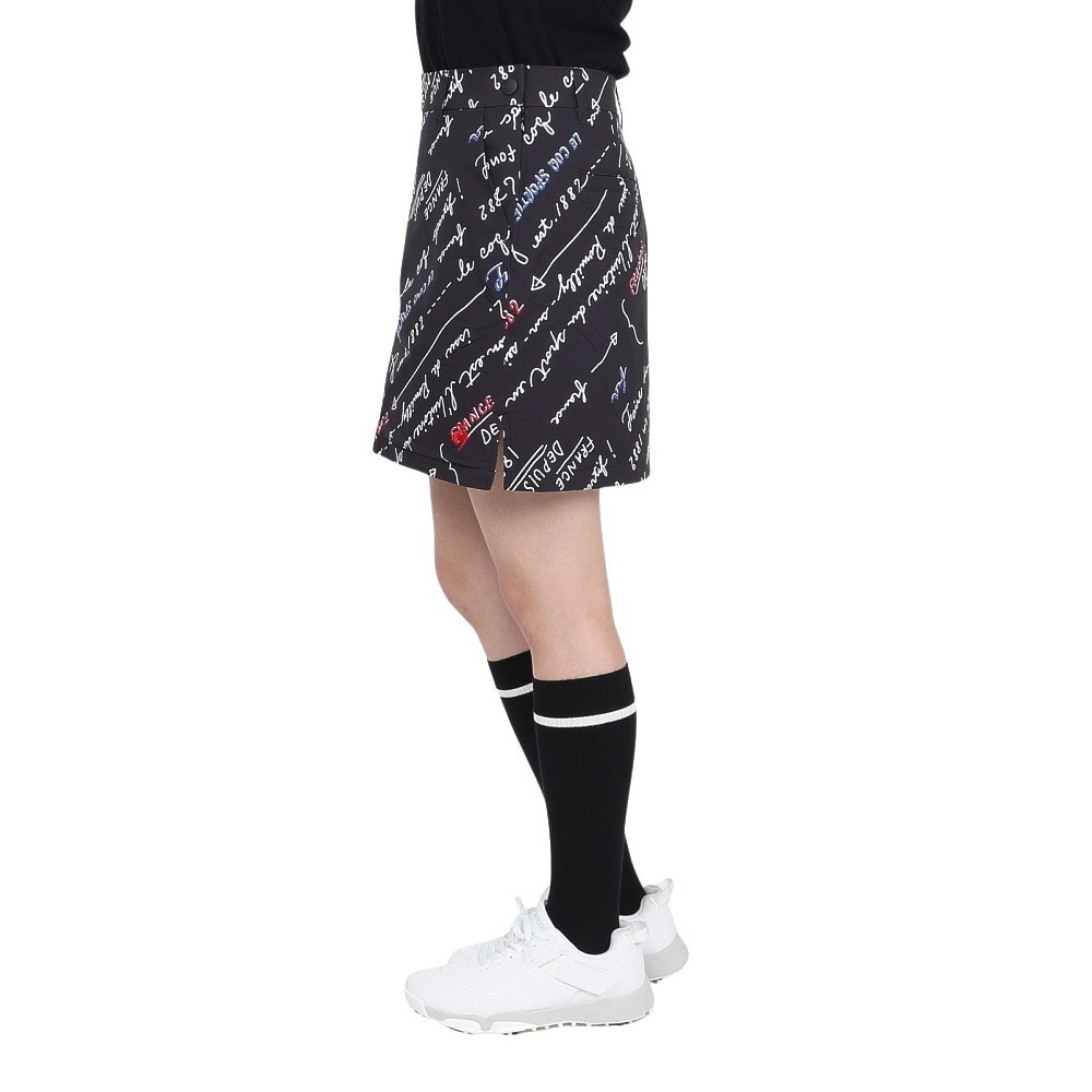 ルコックスポルティフ（lecoqsportif）（レディース）ゴルフウェア 撥水 保温 総柄スカート LG4FSK04L BK00