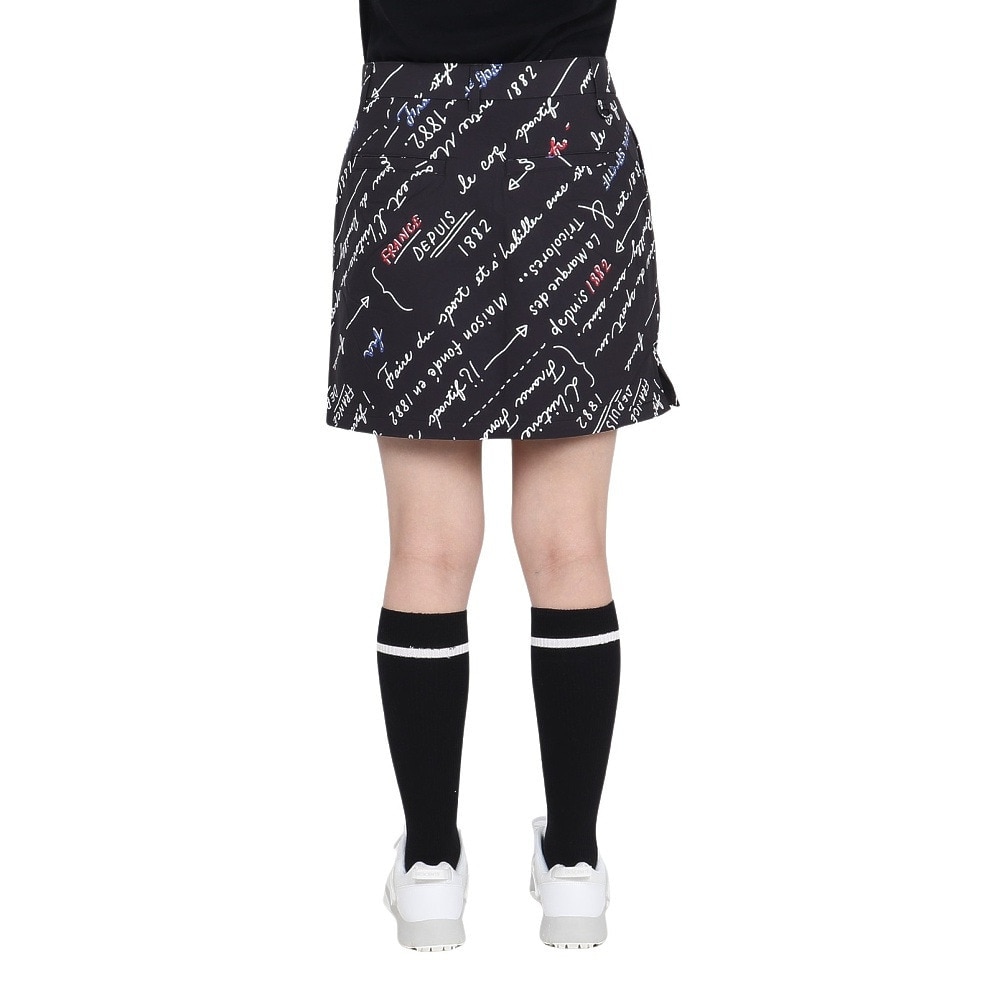 ルコックスポルティフ（lecoqsportif）（レディース）ゴルフウェア 撥水 保温 総柄スカート LG4FSK04L BK00