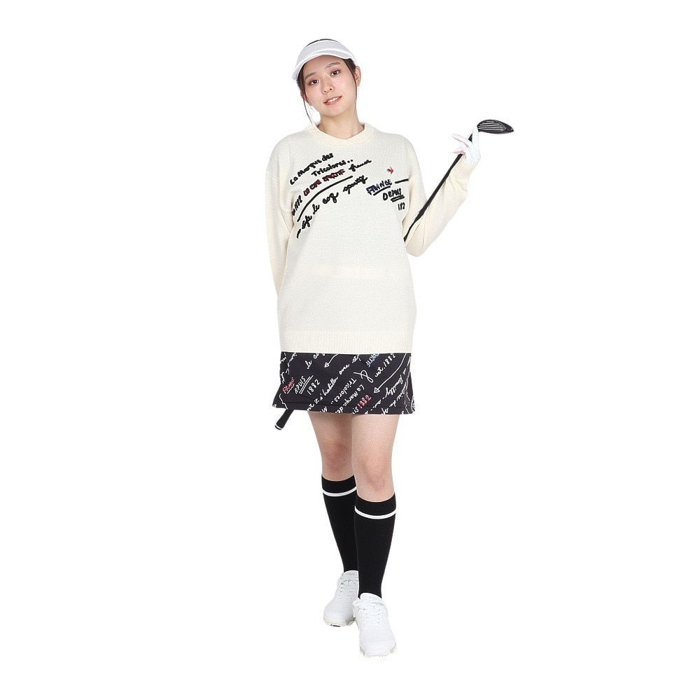 ルコックスポルティフ（lecoqsportif）（レディース）ゴルフウェア 撥水 保温 総柄スカート LG4FSK04L BK00