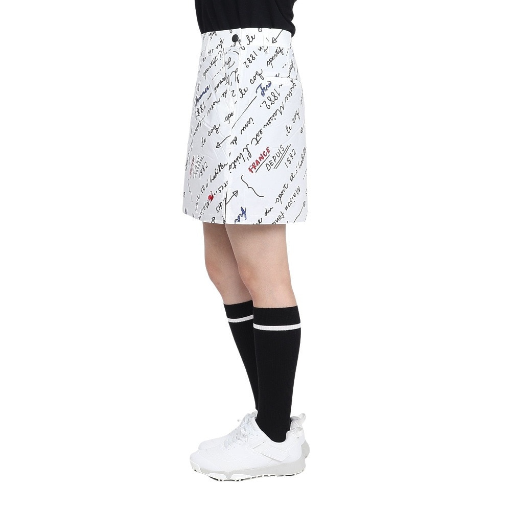 ルコックスポルティフ（lecoqsportif）（レディース）ゴルフウェア 撥水 保温 総柄スカート LG4FSK04L WH00