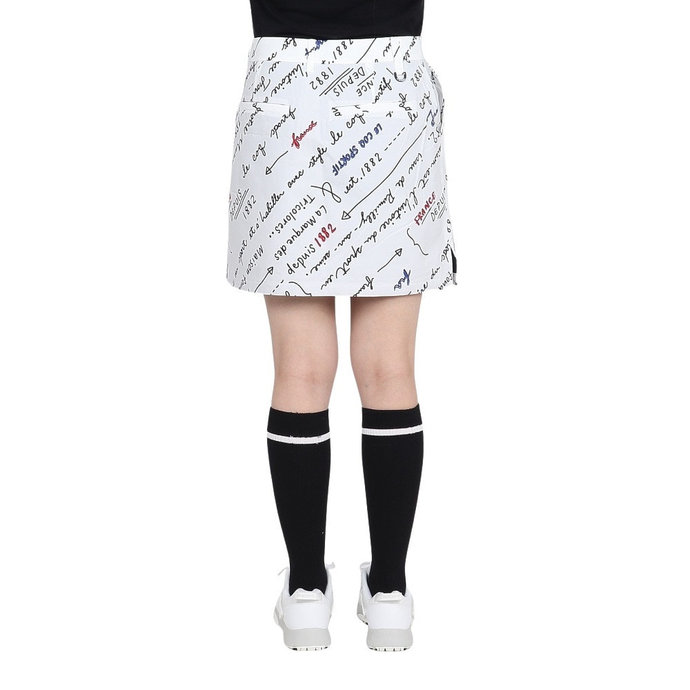 ルコックスポルティフ（lecoqsportif）（レディース）ゴルフウェア 撥水 保温 総柄スカート LG4FSK04L WH00