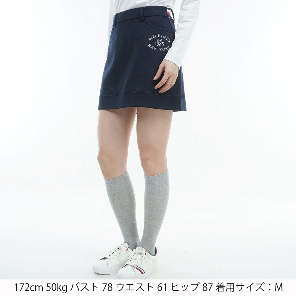 トミー ヒルフィガー ゴルフ（TOMMY HILFIGER GOLF）（レディース）ゴルフウェア 吸水速乾 アーチロゴ スウェット スカート THLA454-NVY