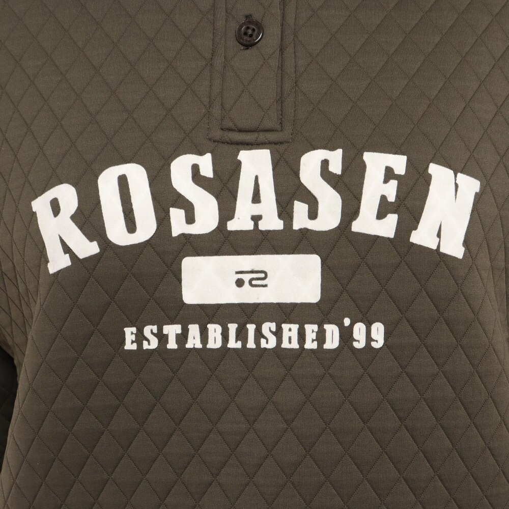 ROSASEN（レディース）ゴルフウェア  A-Line キルト風ジャガード長袖シャツ 048-27912-027