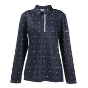 ゴルフウェア モノグラム ストレッチ長袖ポロシャツ ADLA267-NVY