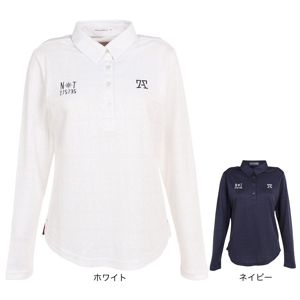 トミーアーマー（Tommy Armour）（レディース）ゴルフウェア 長袖 吸汗 速乾 UV UPF25 ドライジャガードポロシャツ TANB22F070010 NVY