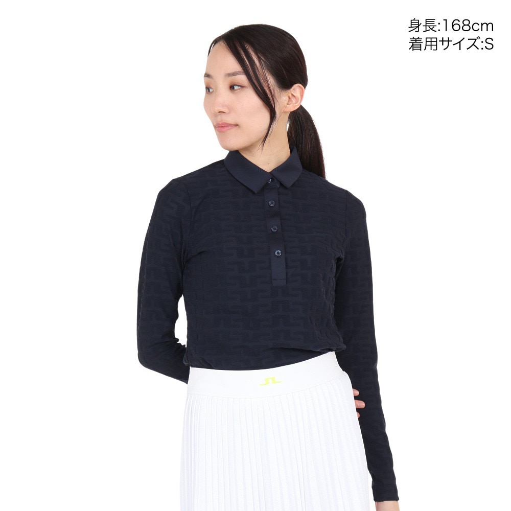 J.LINDEBERG（レディース）ゴルフウェア Rosemary 長袖ポロシャツ 072-29916-098