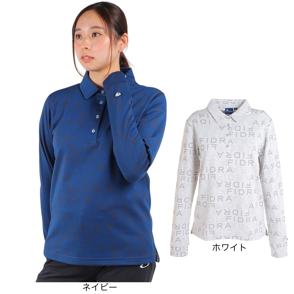 フィドラ（FIDRA）（レディース）ゴルフウェア 発熱 長袖ポロシャツ FD5QUG08 WHT.