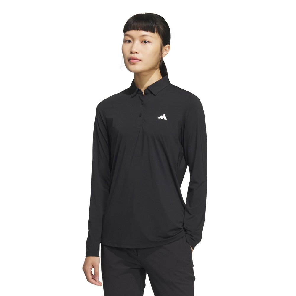 アディダス（adidas）（レディース）ゴルフウェア エアロレディ 長袖ポロシャツ KTI95-JF4619BLK