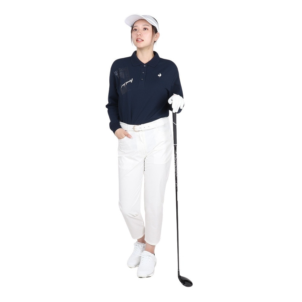 ルコックスポルティフ（lecoqsportif）（レディース）ゴルフウェア 吸汗速乾 ストレッチフォーサー 長袖オーバーシャツ LG4FLS01L NV00