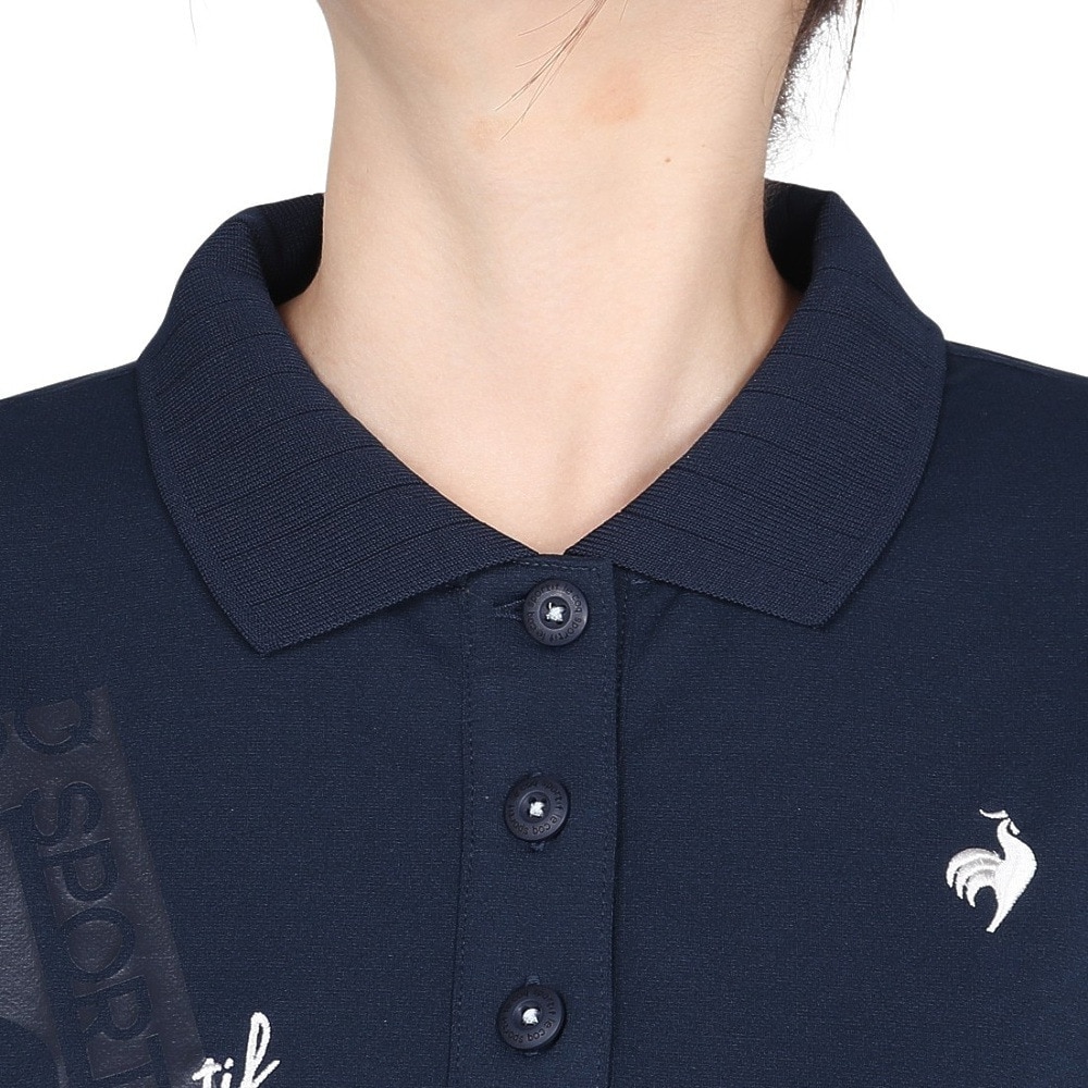 ルコックスポルティフ（lecoqsportif）（レディース）ゴルフウェア 吸汗速乾 ストレッチフォーサー 長袖オーバーシャツ LG4FLS01L NV00