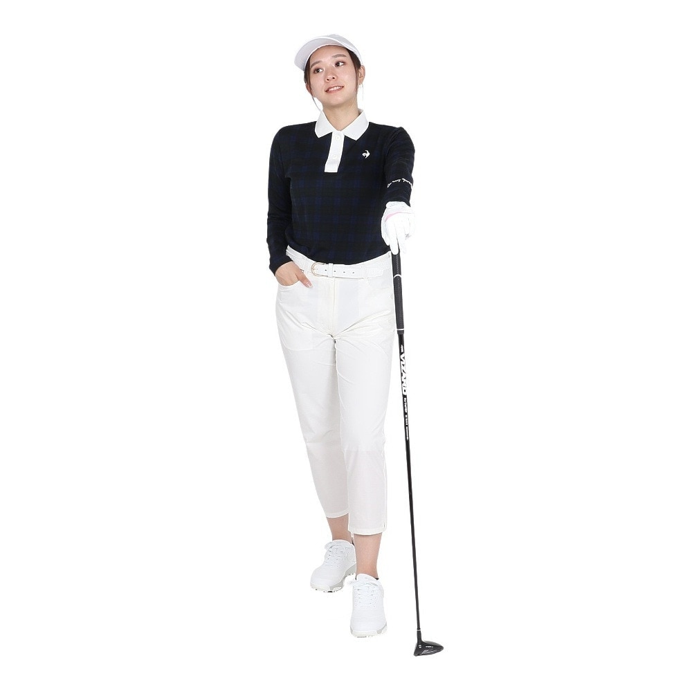 ルコックスポルティフ（lecoqsportif）（レディース）ゴルフウェア 吸汗速乾 ストレッチフォーサー 長袖チェックシャツ LG4FLS03L NV00