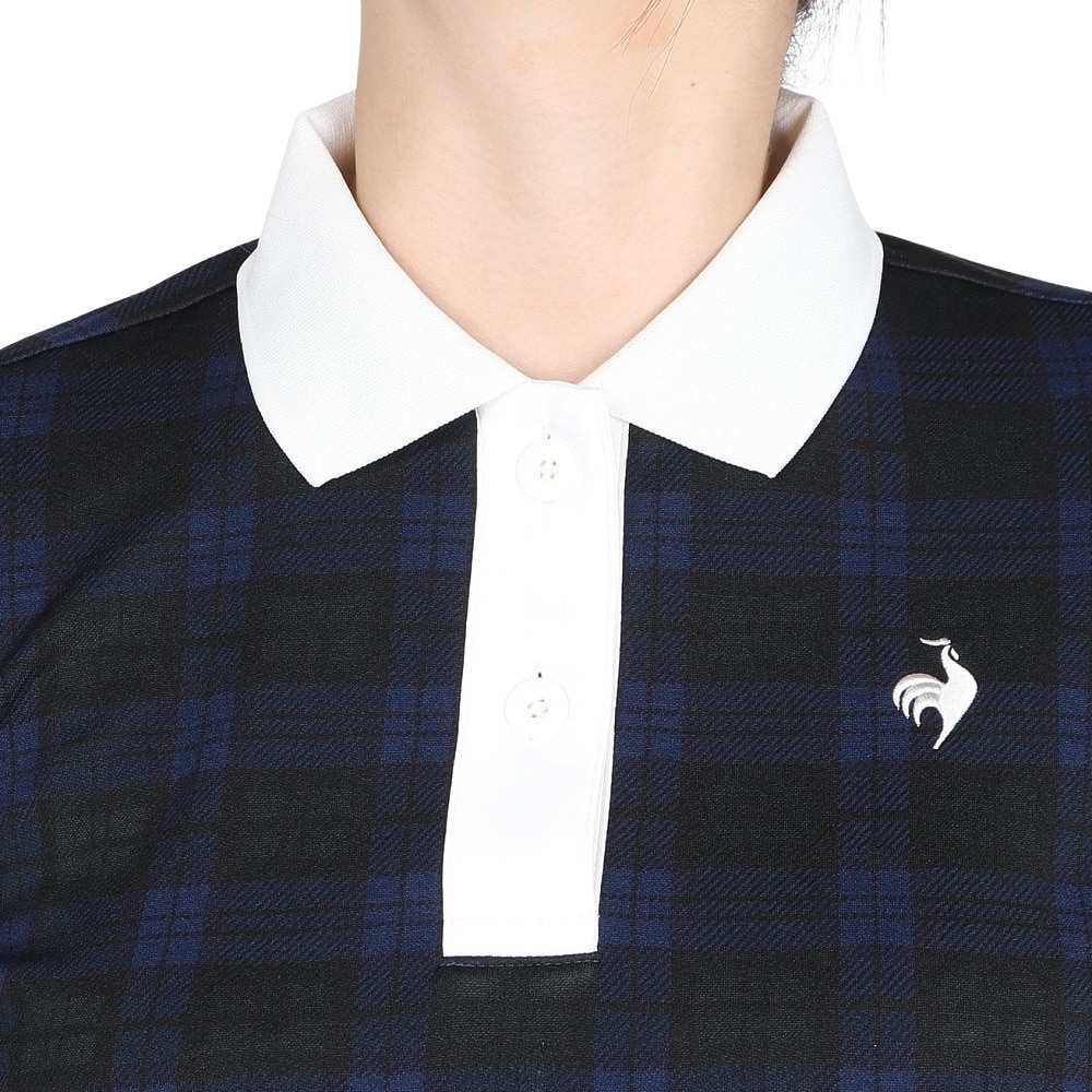 ルコックスポルティフ（lecoqsportif）（レディース）ゴルフウェア 吸汗速乾 ストレッチフォーサー 長袖チェックシャツ LG4FLS03L NV00