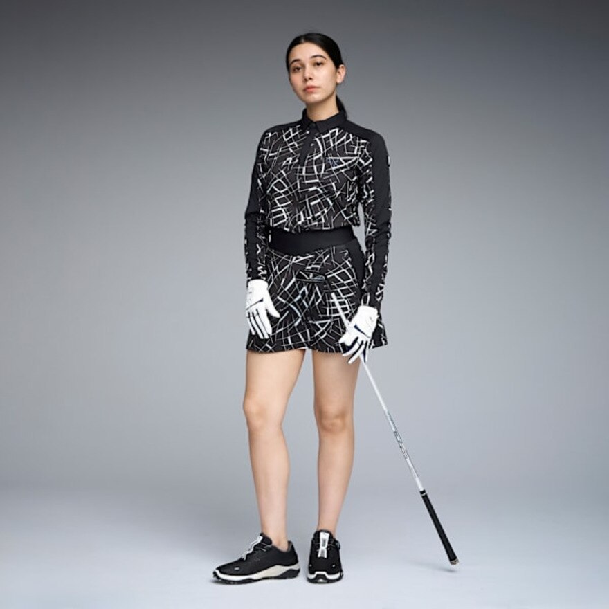 プーマ（PUMA）（レディース）ゴルフウェア 吸水速乾 シャドウキャット グラフィック 長袖ポロシャツ 635819-01