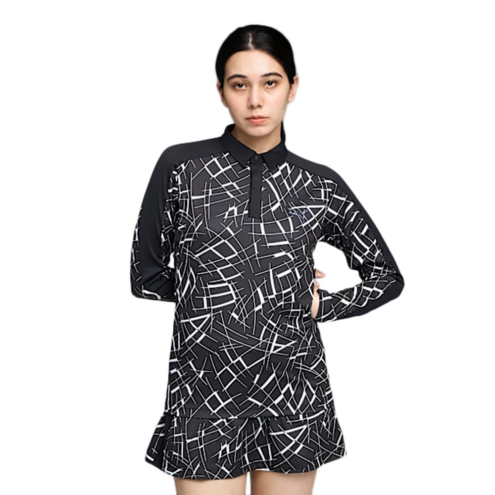 プーマ（PUMA）（レディース）ゴルフウェア 吸水速乾 シャドウキャット グラフィック 長袖ポロシャツ 635819-01